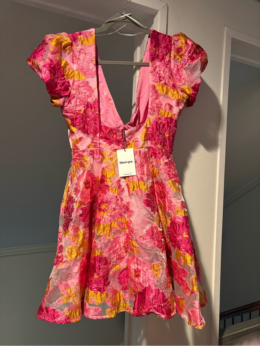 Showpo Brailey Jacquard Mini Dress Size 4 - Picture 6 of 7